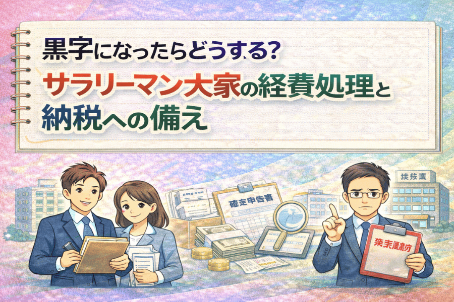 サラリーマン大家が不動産投資で黒字化した後に考えるべき経費処理と納税対策のポイントを解説する画像