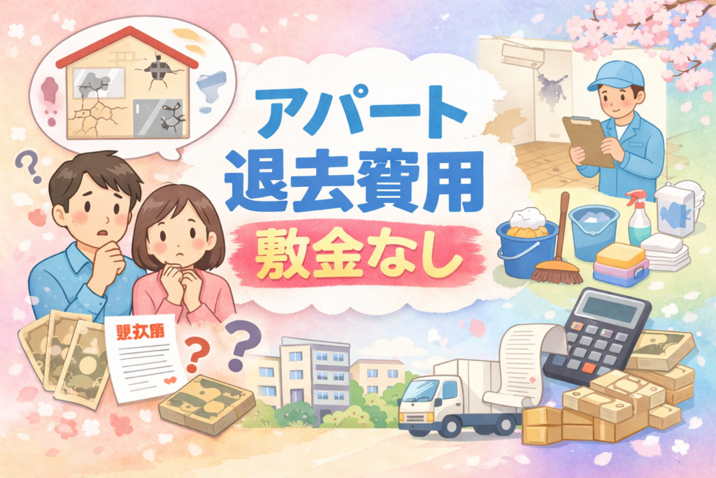 アパート 退去費用 敷金なしの相場はいくら?請求されるケースと原状回復の負担範囲を解説